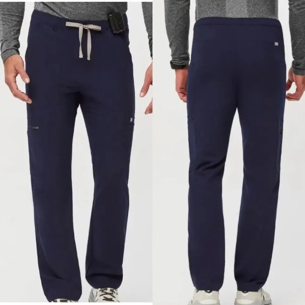 Figs Cairo Cargo Scrub Pants Mens XXL Tall Navy Blue Medical Pockets Drawstring